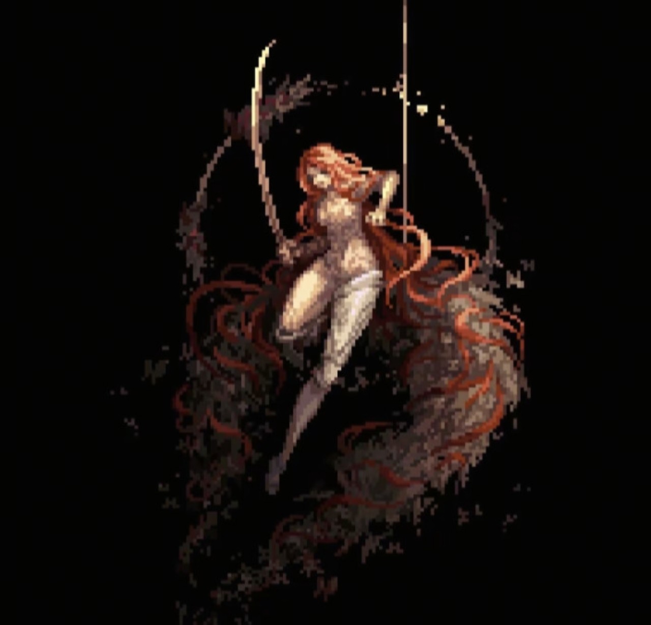 女武神像素动画的蓄力与拖尾