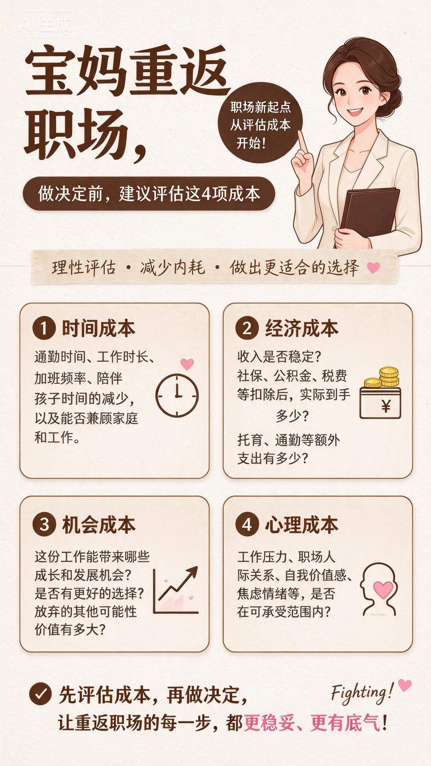 重返职场前评估四项隐性成本